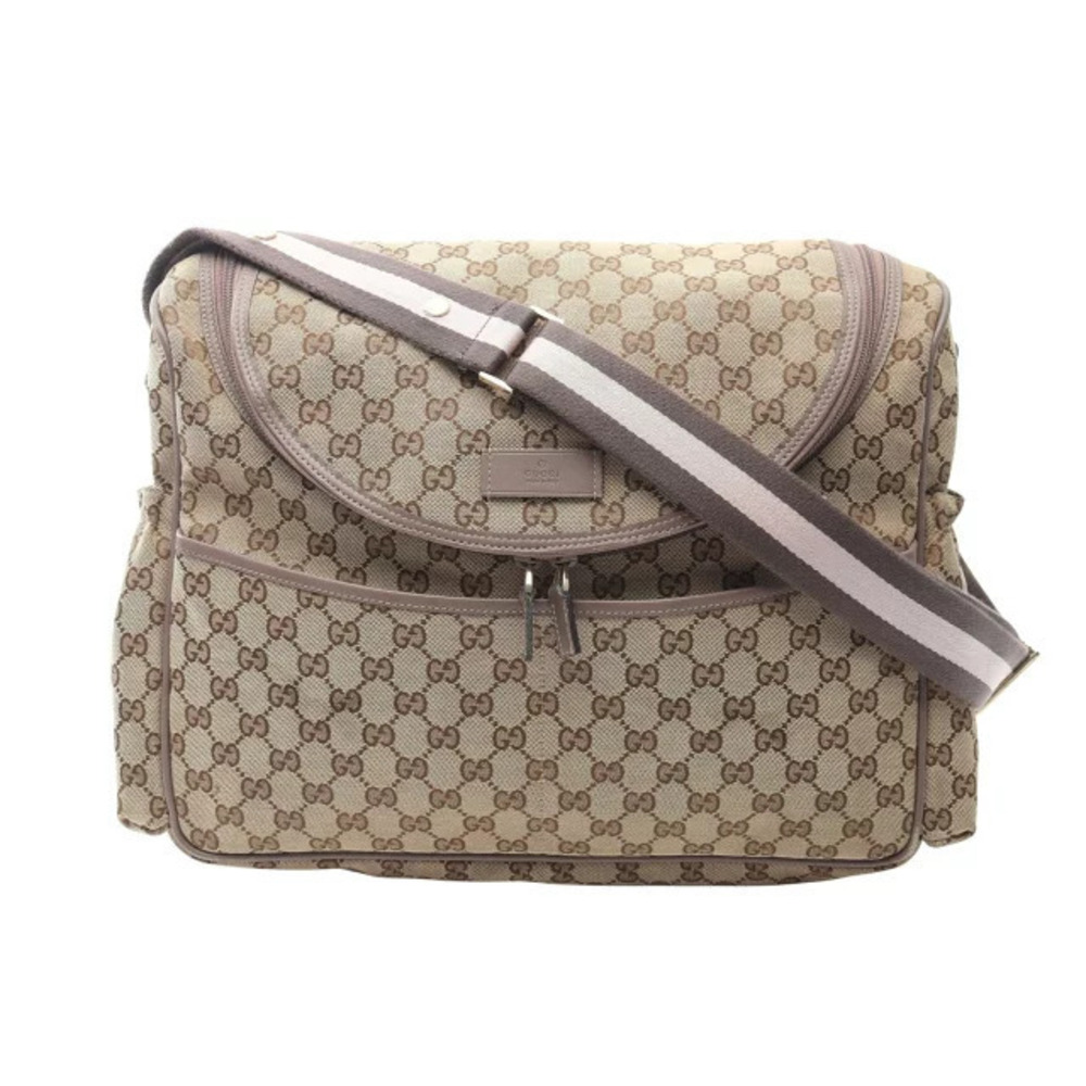 Gucci GG Canvas Shoulder Bag Beige Cream Brown